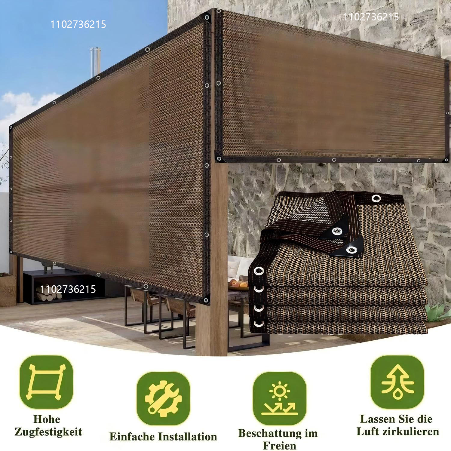 Outdoor Furniture Hdpe - 屋外ガーデン日よけネット、テラス日よけ、キャンプ日よけネット、UVカット、HDPE日よけ布