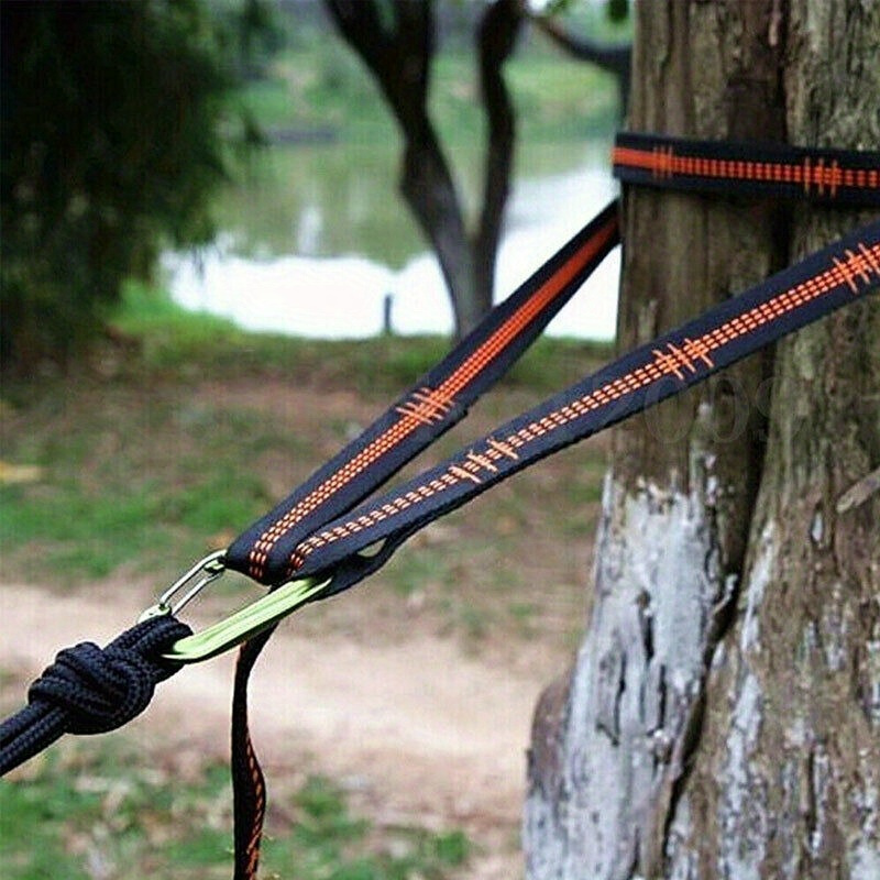 Hammock With Stand - 2/4ピースの頑丈なクライミングバックルと調節可能なナイロン製ハンモックストラップ - ハンモックストラップ、アウトドア用品、ハンモックフィッティング、頑丈な構造、耐荷重600ポンドのキャンプ用品に最適です。