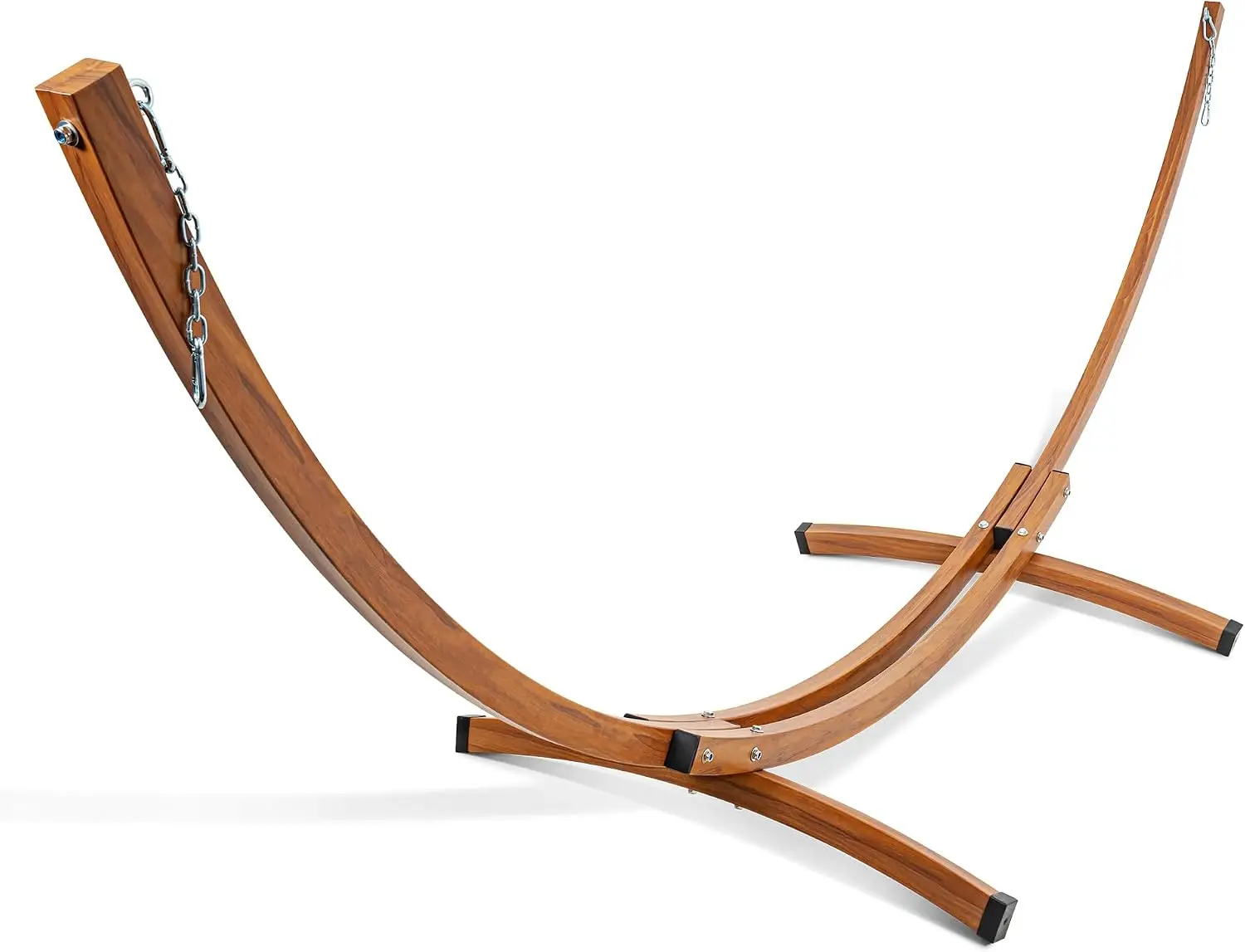 Hammock With Stand - 13.5フィートのアーチ型ヘビーデューティースチール製ハンモックスタンド（チェーン付き）、2人用耐候性カーブスタンド、屋外、裏庭、パティオ用、50