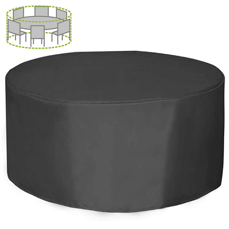Outdoor Furniture Europe - 12 サイズラウンド家具カバー 210D 高耐久パティオ家具カバー防水防塵屋外テーブル椅子保護カバー