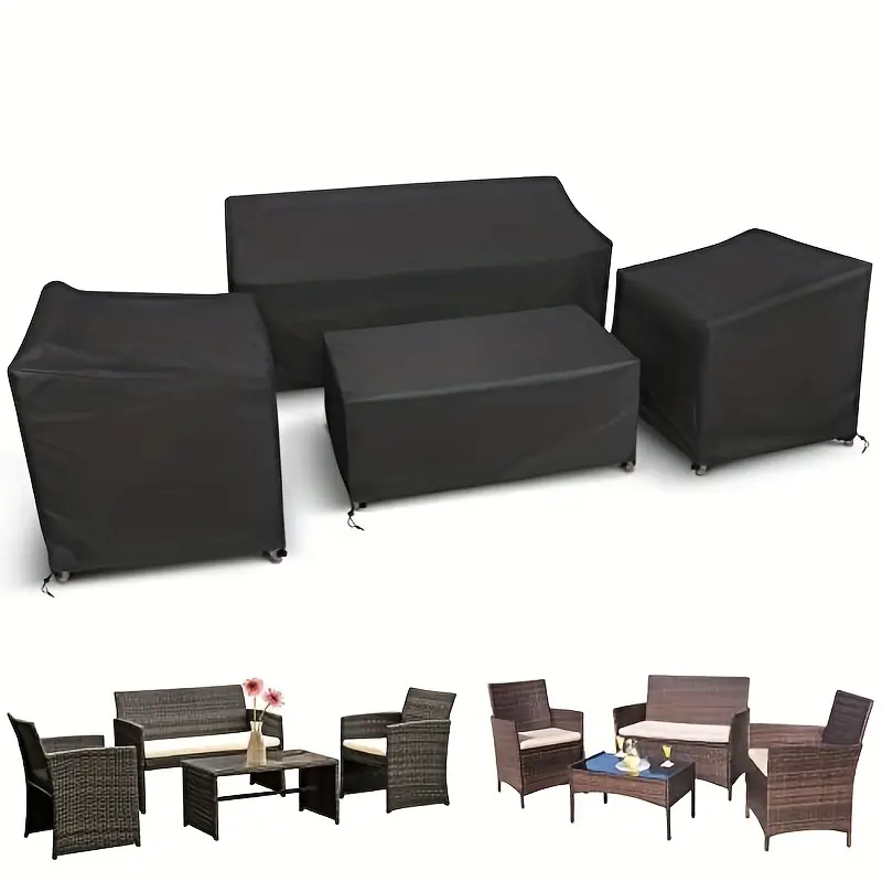 Outdoor Furniture Recliner Set - 4 ピース/セットパティオ家具カバー、高耐久防水屋外家具カバー、籐屋外家具防風