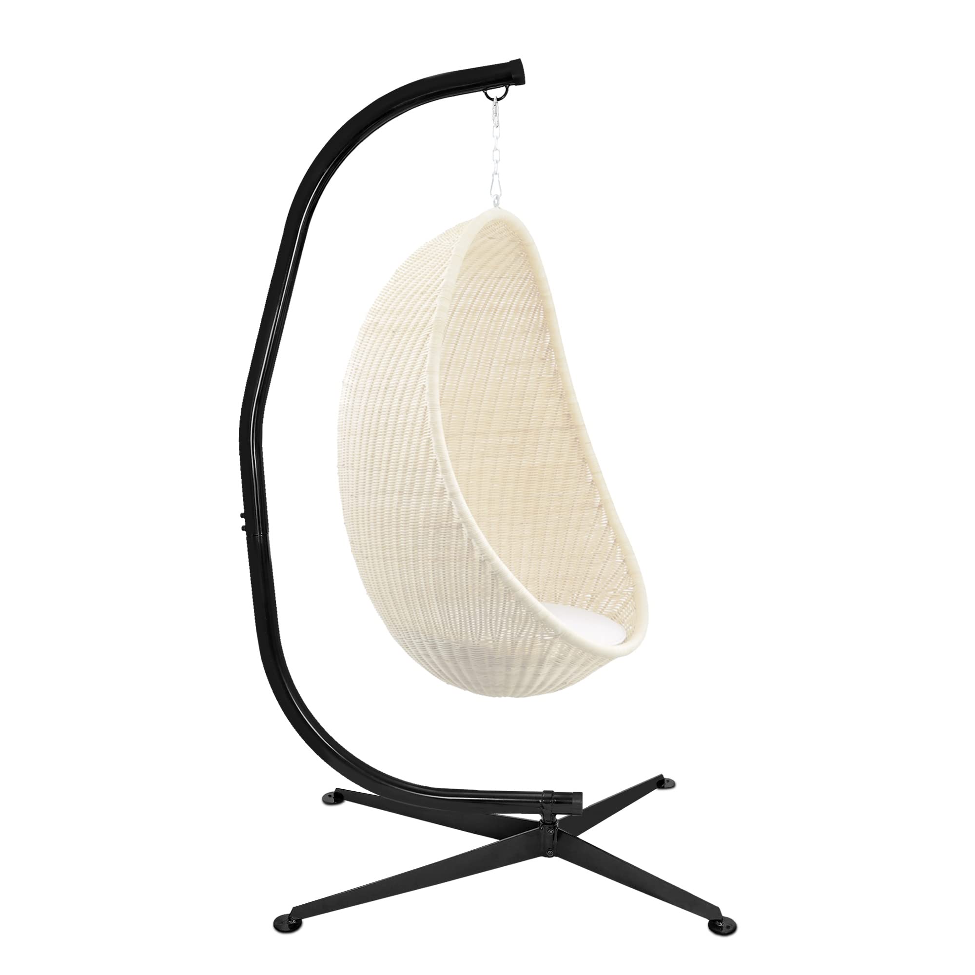 Hammock With Stand - 金属製ハンギングチェアスタンド、頑丈なハンモック用スイングC型フレーム、耐久性に優れたスチール製、最大耐荷重331ポンド、耐候性あり。