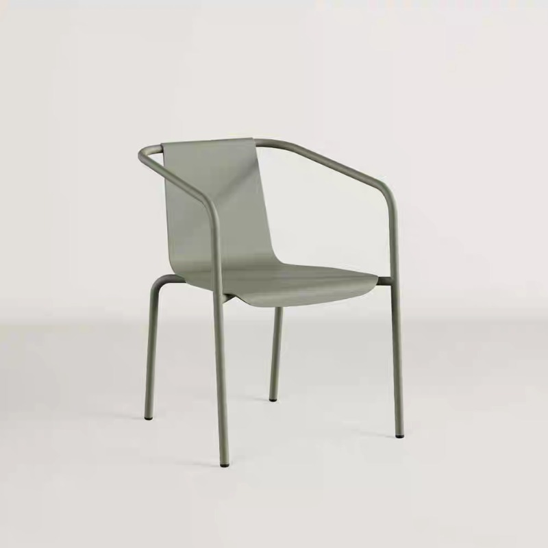 Outdoor Furniture Metal Chairs - スカンジナビア風パティオセット、長方形テーブルと正方形サイドテーブル付き、全天候型屋外家具（テラス・庭用）