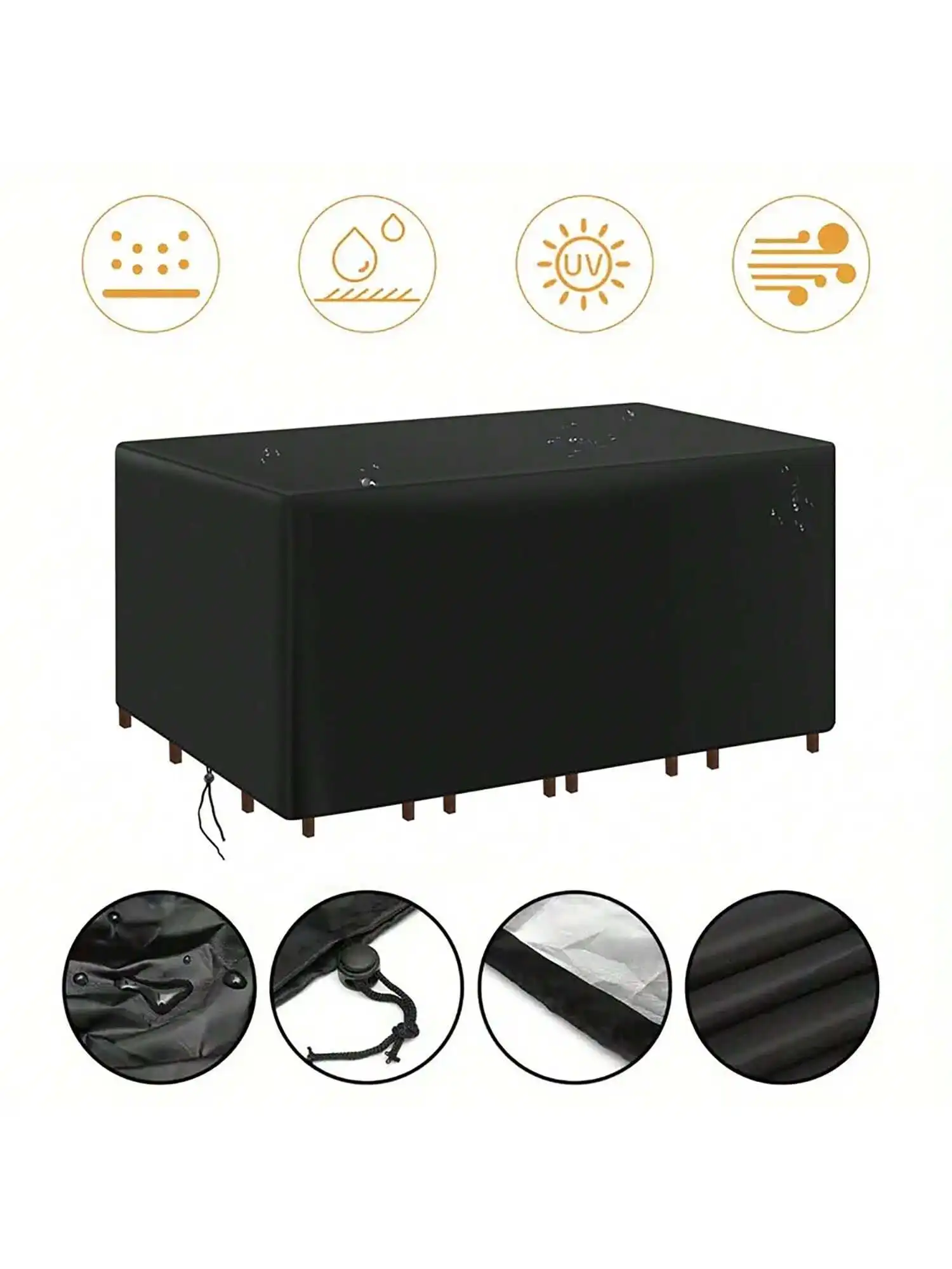 Outdoor Furniture Nearby - マルチサイズ屋外パティオガーデン家具防水ダストカバー椅子、ソファ、テーブル用ブラック