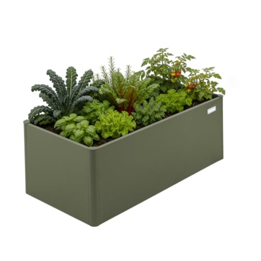 Planter Raised Metal - モダンな高床式菜園、高さ17インチ、2×4フィートの金属製高床式菜園、商業用および住宅用パティオ向け屋外プランターベッド