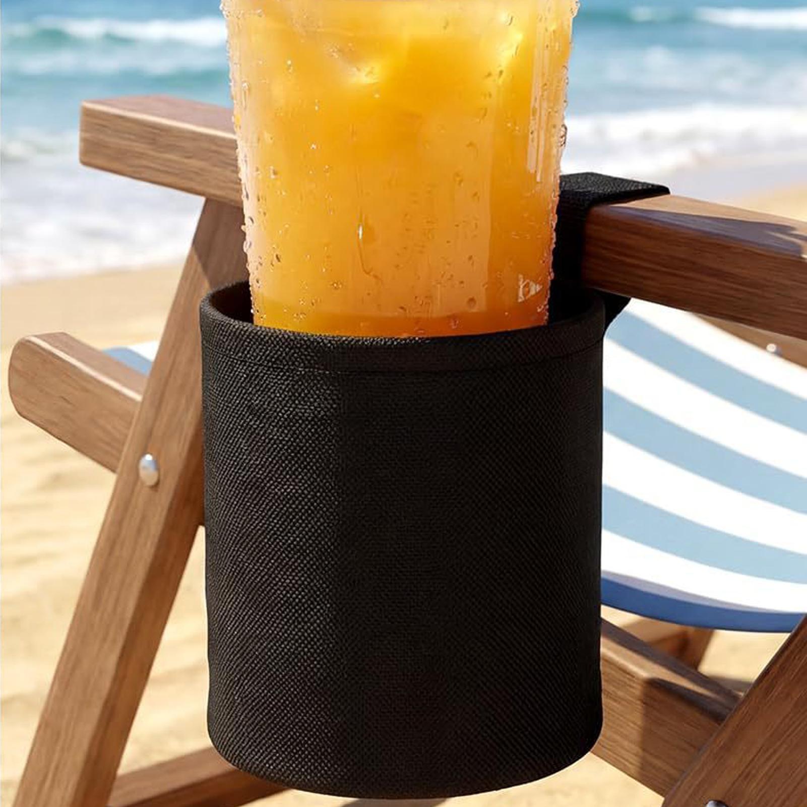 Outdoor Furniture Europe - ビーチチェア用カップホルダー 600Dオックスフォード生地 ドリンクオーガナイザー 芝生用チェアカップホルダー 芝生、釣り、パティオ、屋外、水筒、プール用
