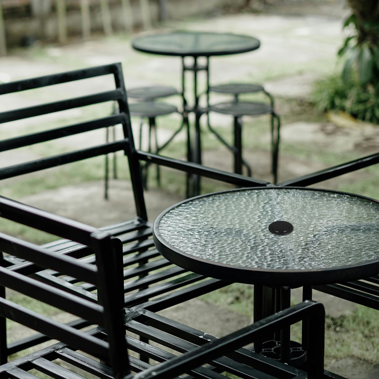 2個入りパティオ傘穴リングカバー ブラック テーブル傘リング - Outdoor Furniture With Umbrella のレビューと価格