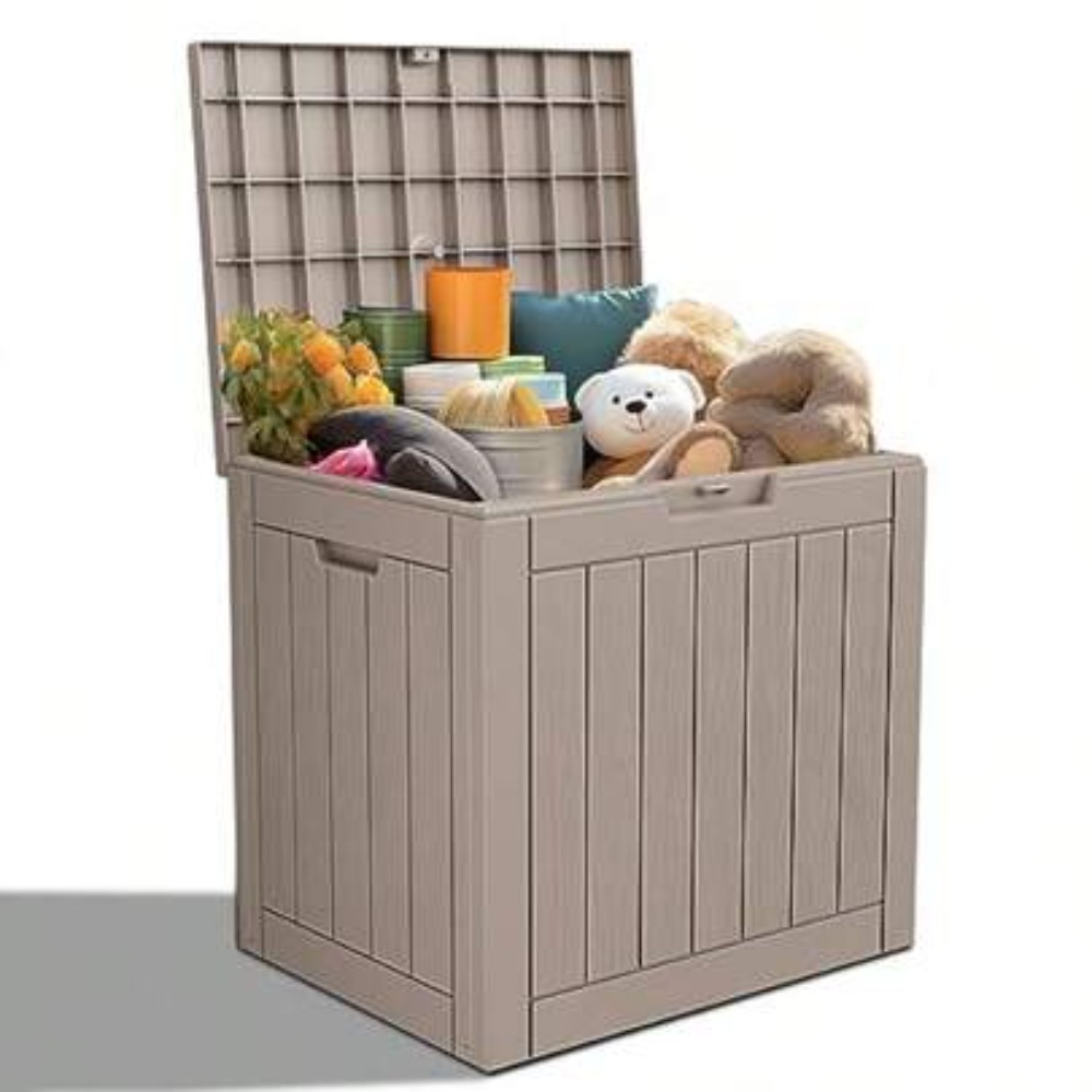 ロック可能な樹脂製デッキボックス、屋外用収納、パティオ家具ク - Outdoor Furniture With Storage For Cushions のレビューと価格