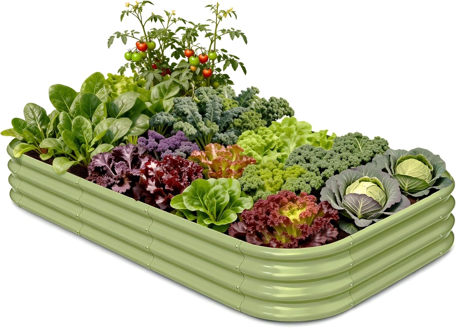 亜鉛メッキ仕上げの高床式菜園（8x4x1フィート、高さ12イ - Planter Raised Metal のレビューと価格