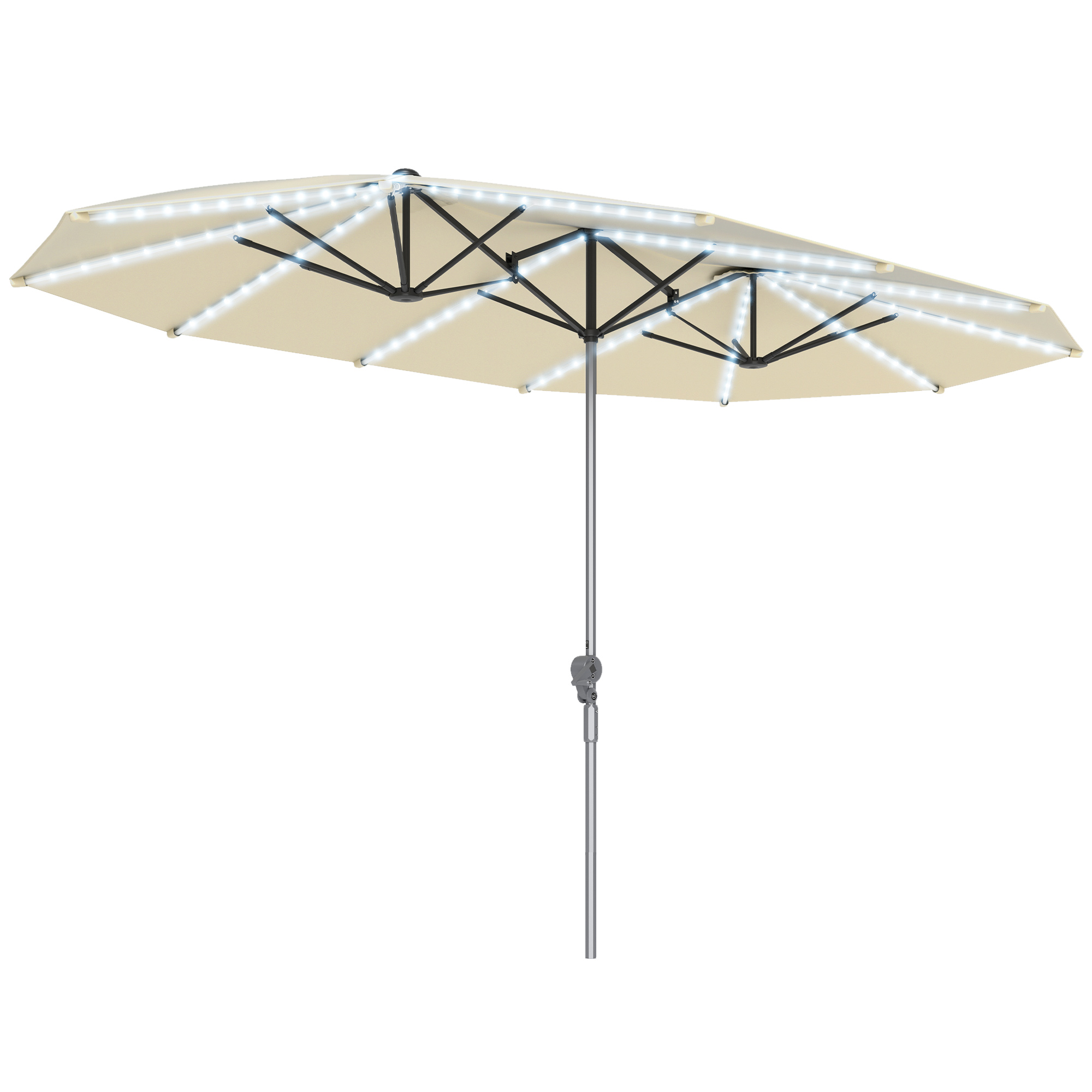 15フィート パティオ傘 ソーラーライト UPF50+ 屋外 - Outdoor Furniture With Umbrella のレビューと価格