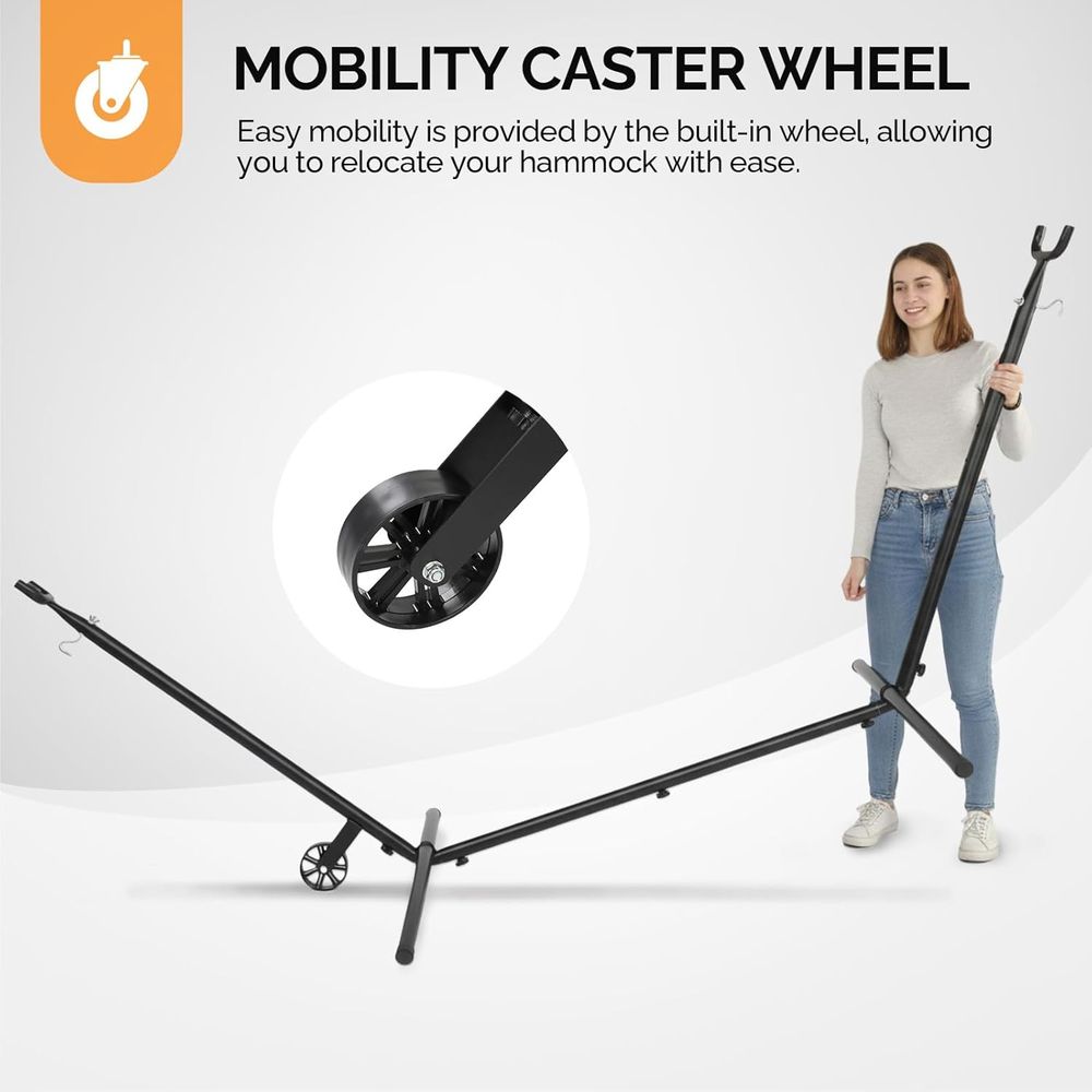 頑丈な550ポンド耐荷重ハンモックスタンド付き、ホイール付き - Hammock With Stand のレビューと価格