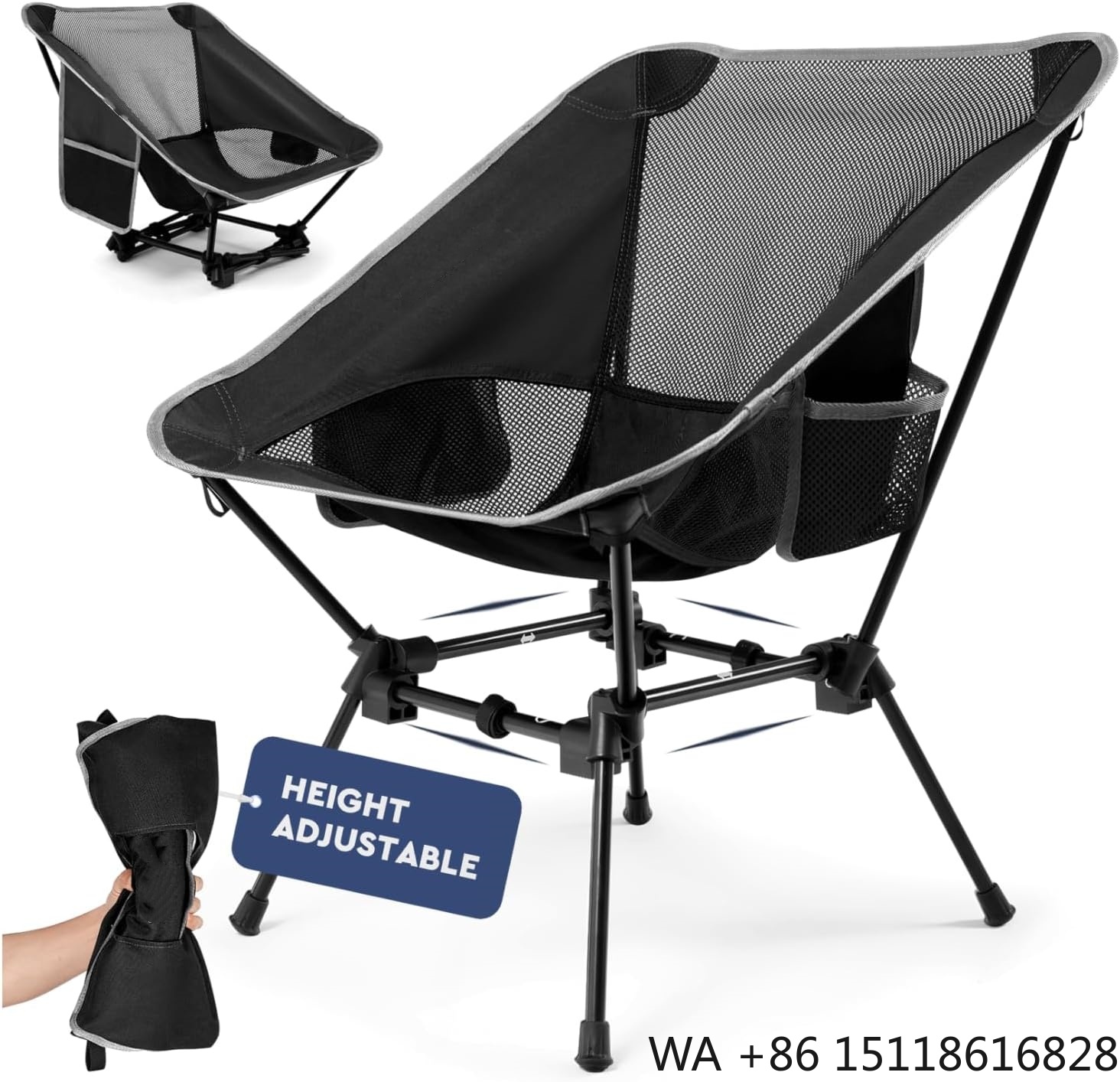 軽量キャンプチェア、大人用キャンプチェア、高さ調節可能なハイ - Outdoor Furniture Recliner Set のレビューと価格