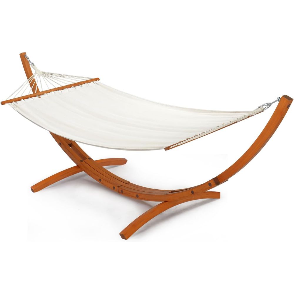 ダブルハンモックセット（曲線状の堅木製スタンド付き）- 10 - Hammock With Stand のレビューと価格