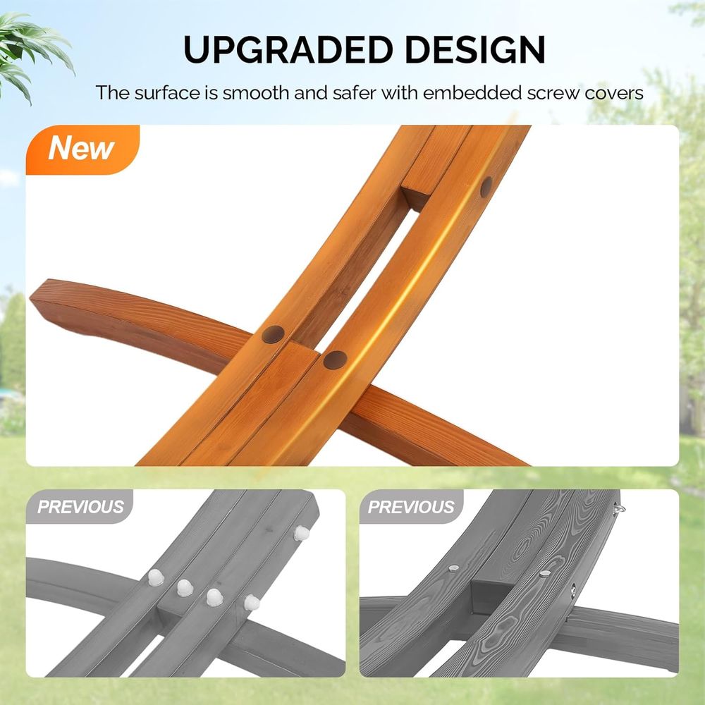 ダブルハンモックセット（曲線状の堅木製スタンド付き）- 10 - Hammock With Stand のレビューと価格