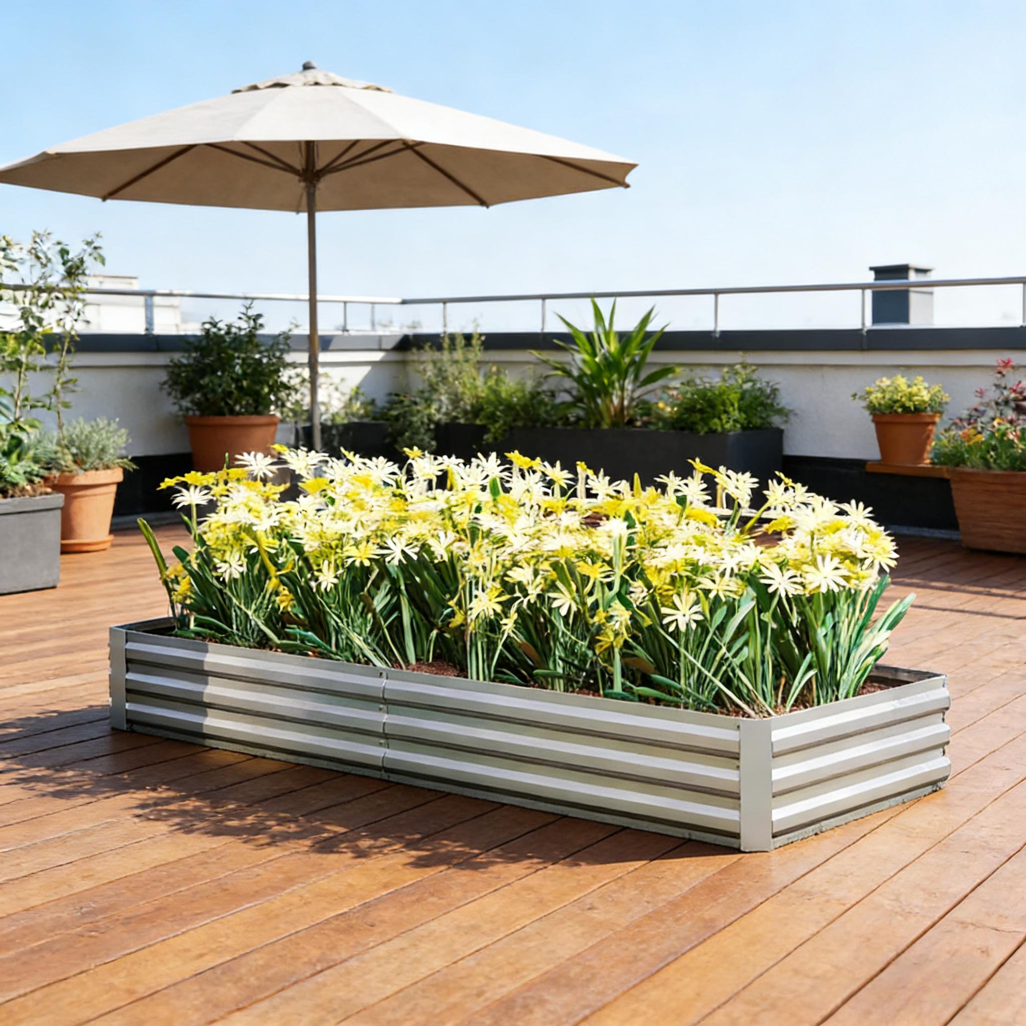 フラワーボックス、プランターボックス、ガーデンベッド、金属製 - Planter Raised Metal のレビューと価格