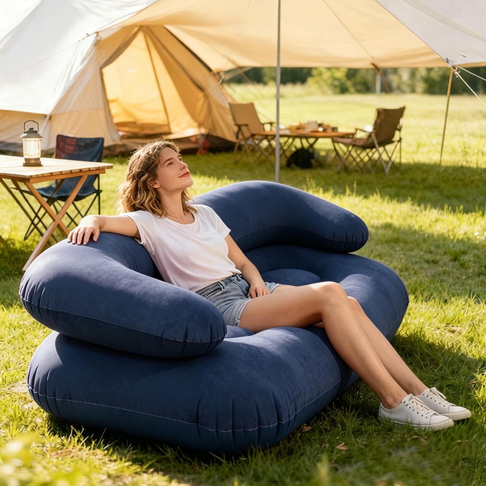 ダブルインフレータブルエアソファ2人掛けレイジーカウチヘビー - Outdoor Furniture Nearby のレビューと価格