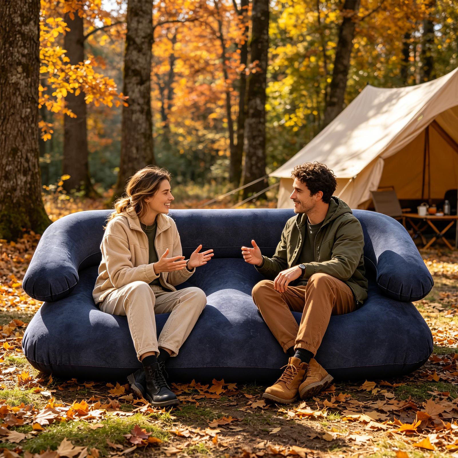 ダブルインフレータブルエアソファ2人掛けレイジーカウチヘビー - Outdoor Furniture Nearby のレビューと価格