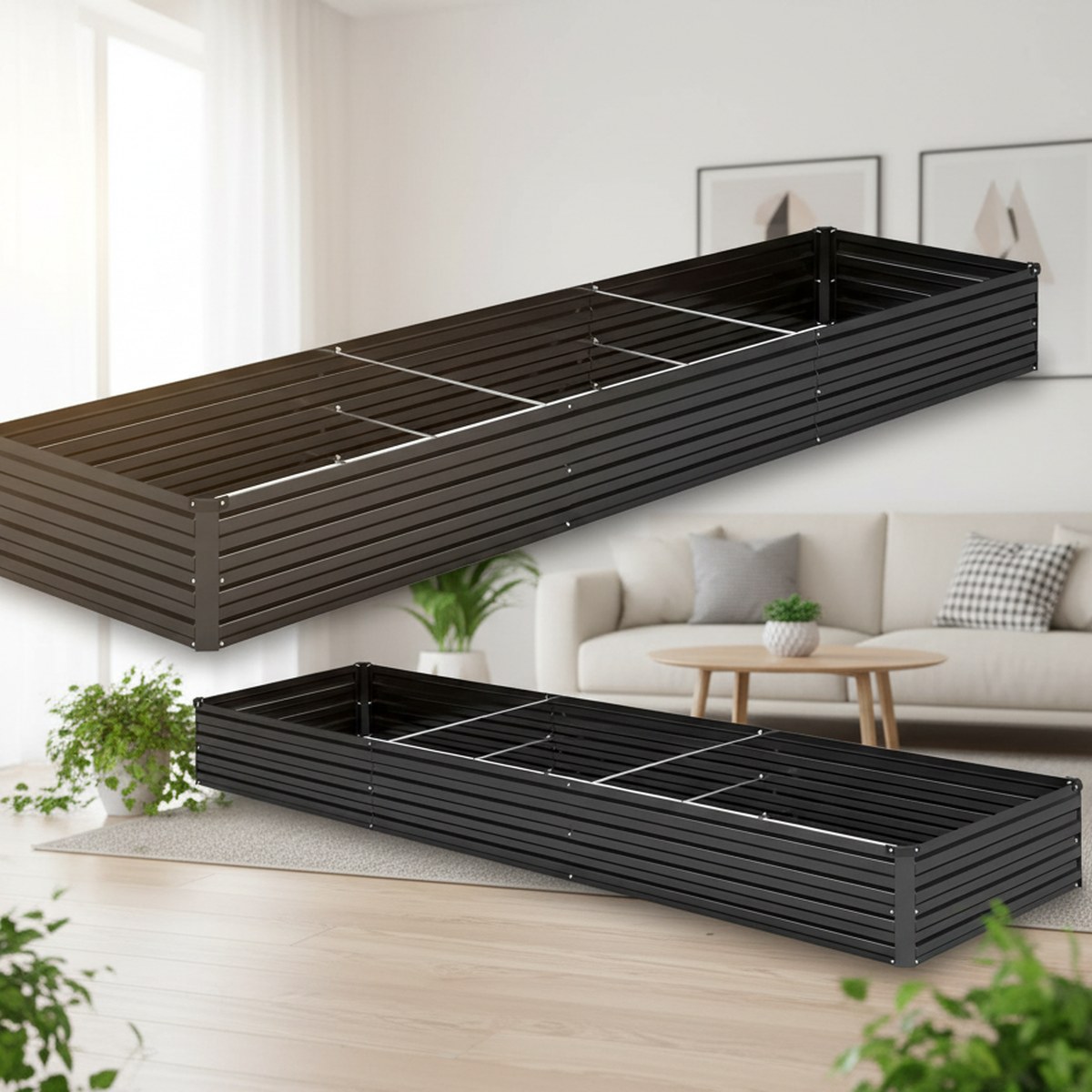 亜鉛メッキ加工の高床式菜園 12フィート長方形金属製プランタ - Planter Raised Metal のレビューと価格