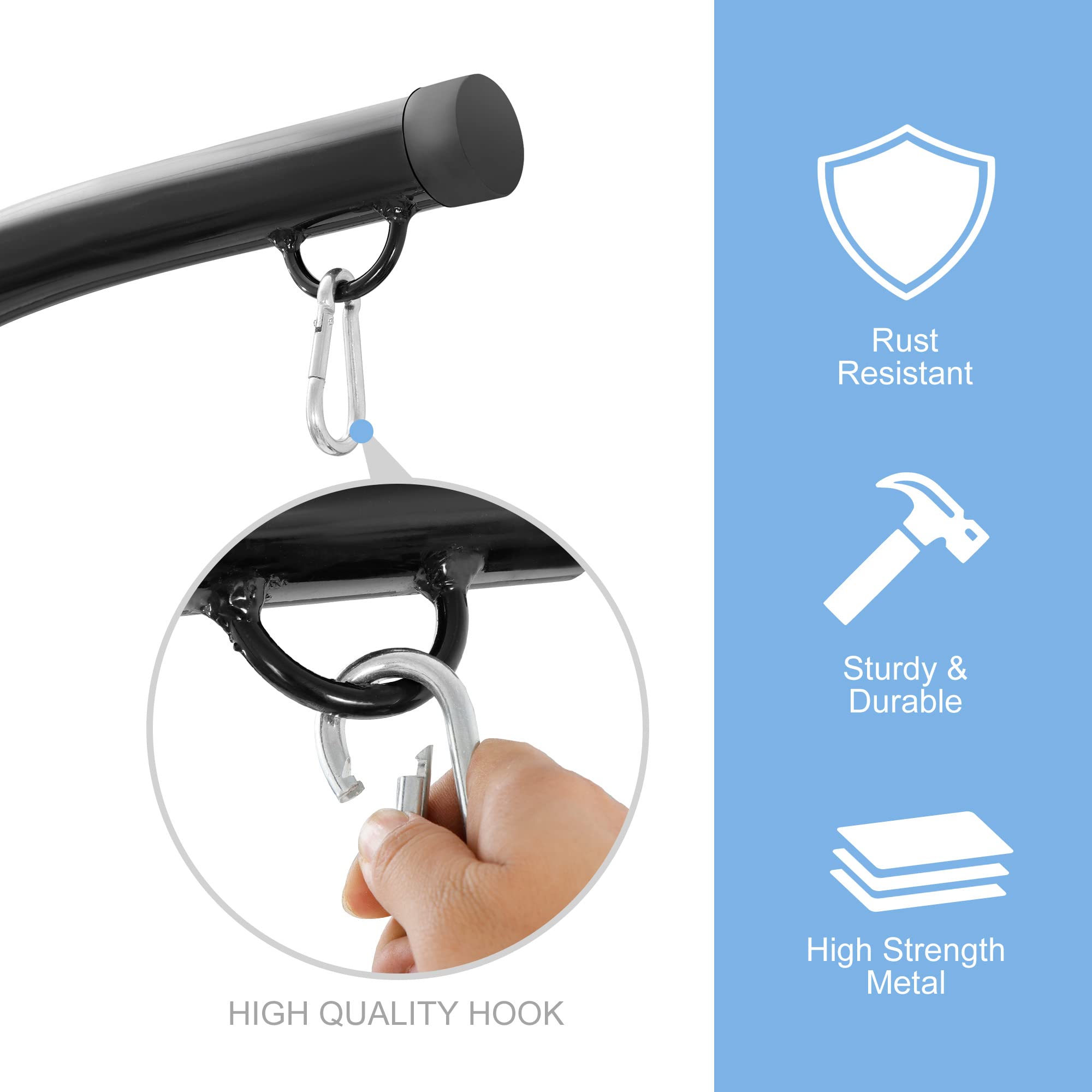 金属製ハンギングチェアスタンド、頑丈なハンモック用スイングC - Hammock With Stand のレビューと価格