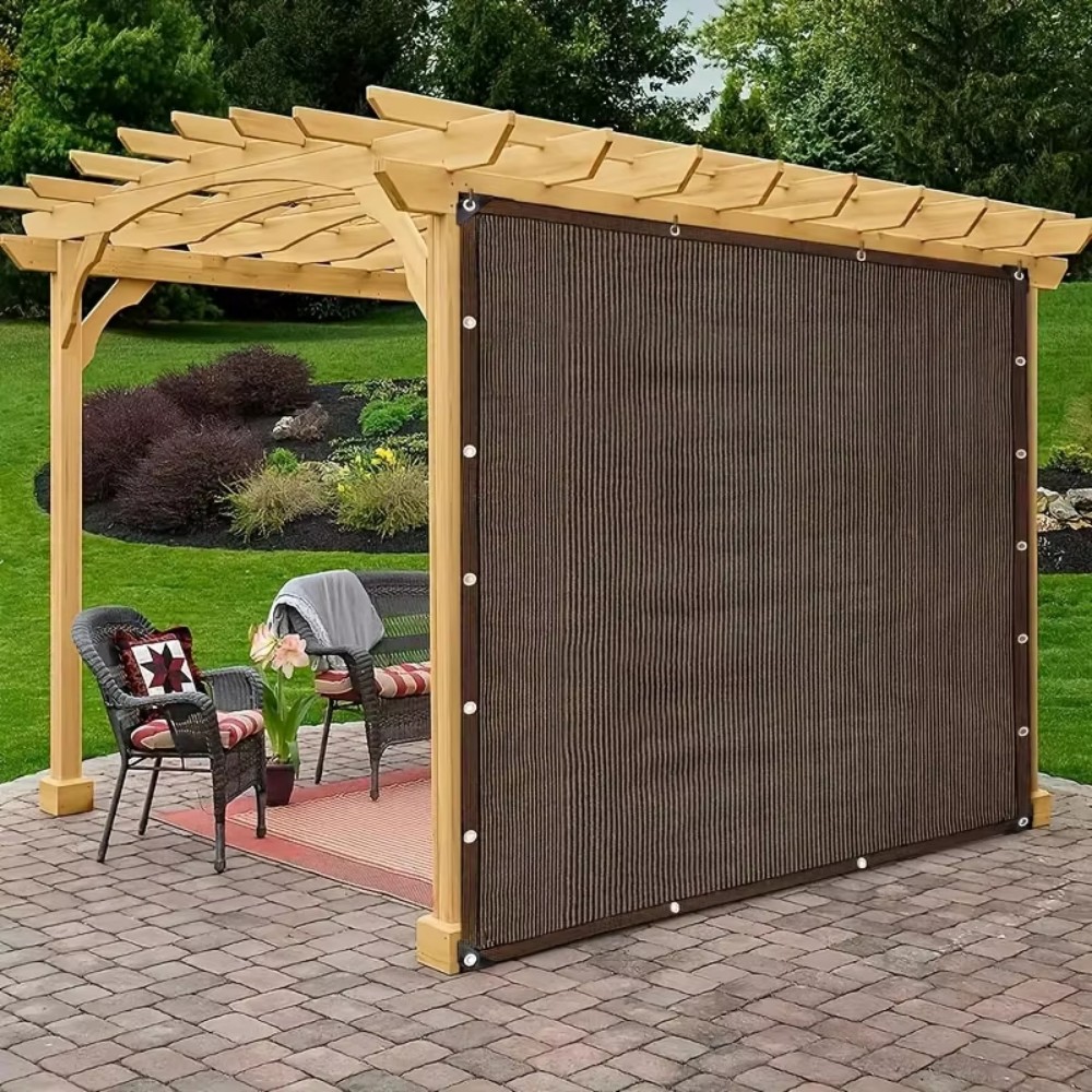 耐久性のある茶色の紫外線防止キャノピー - 屋外日よけネット - Outdoor Furniture Hdpe のレビューと価格