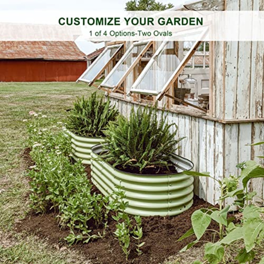 屋外用のモジュール式亜鉛メッキ鋼製プランターボックス。高さ1 - Planter Raised Metal のレビューと価格
