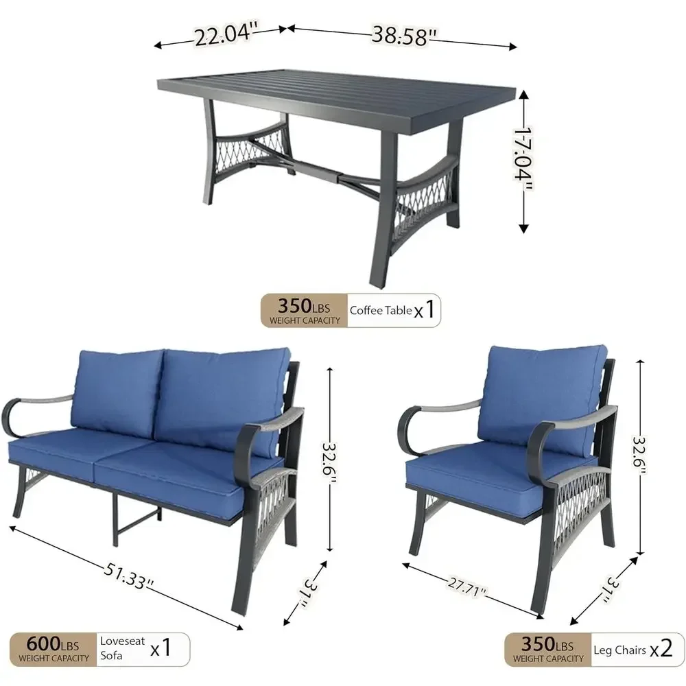 4点セットの屋外用金属製パティオ家具セット（椅子2脚、ラブシ - Outdoor Furniture Metal Chairs のレビューと価格