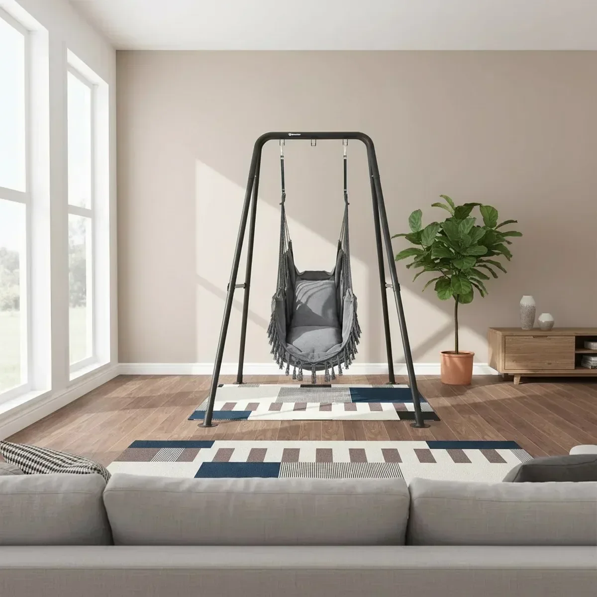 頑丈なAフレームハンモックチェアスタンド 300ポンド 耐荷 - Hammock With Stand のレビューと価格