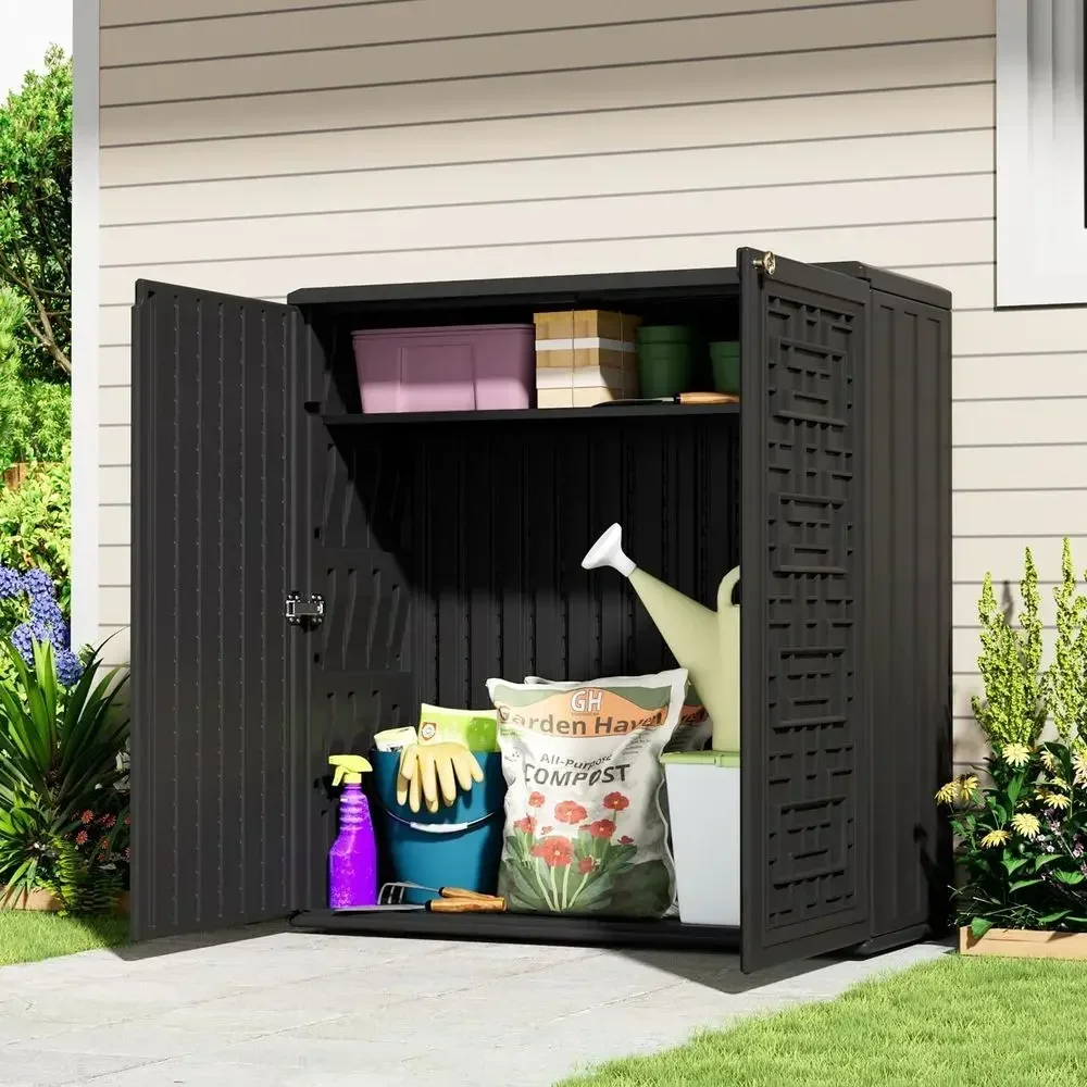 耐候性樹脂製屋外収納キャビネット、62ガロン、デッキボックス - Outdoor Furniture With Storage For Cushions のレビューと価格