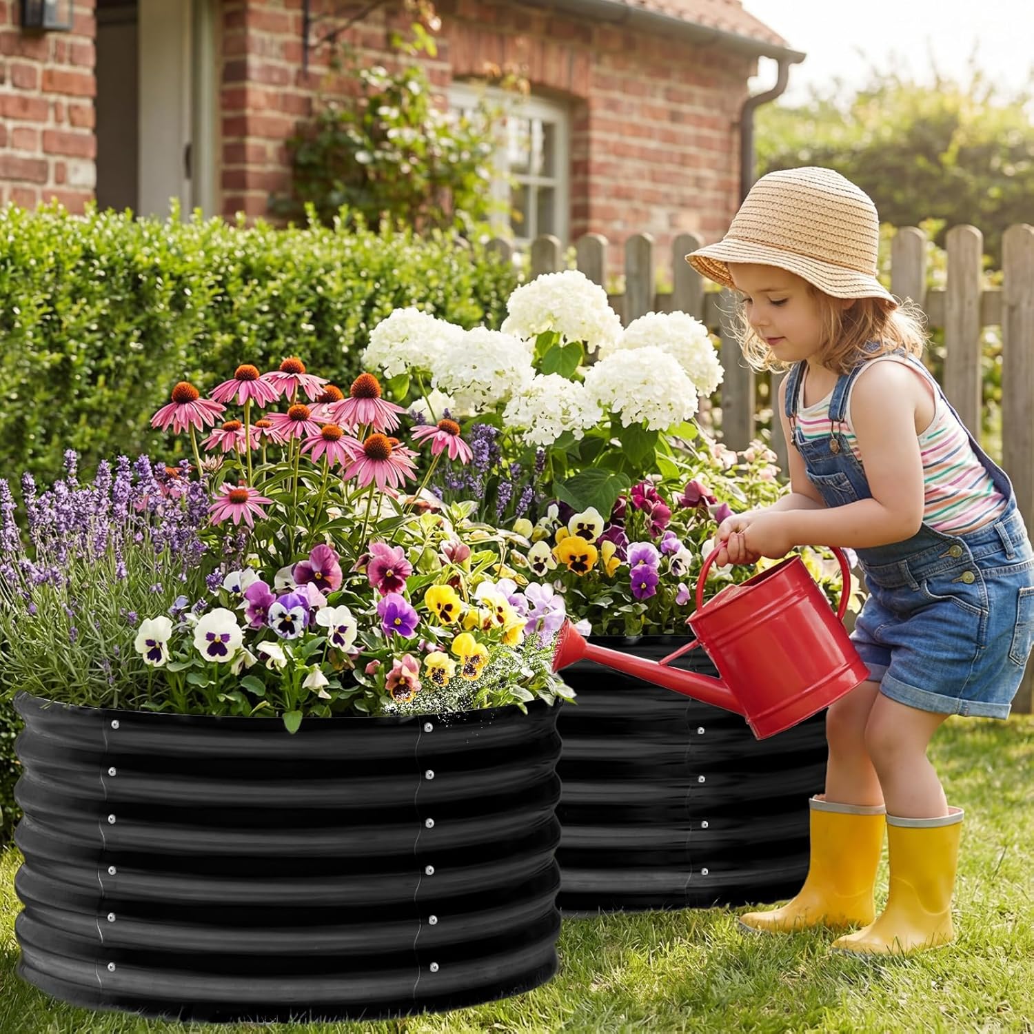 2パック 2x2x1.5フィート 丸型亜鉛メッキ上げ底菜園用 - Planter Raised Metal のレビューと価格