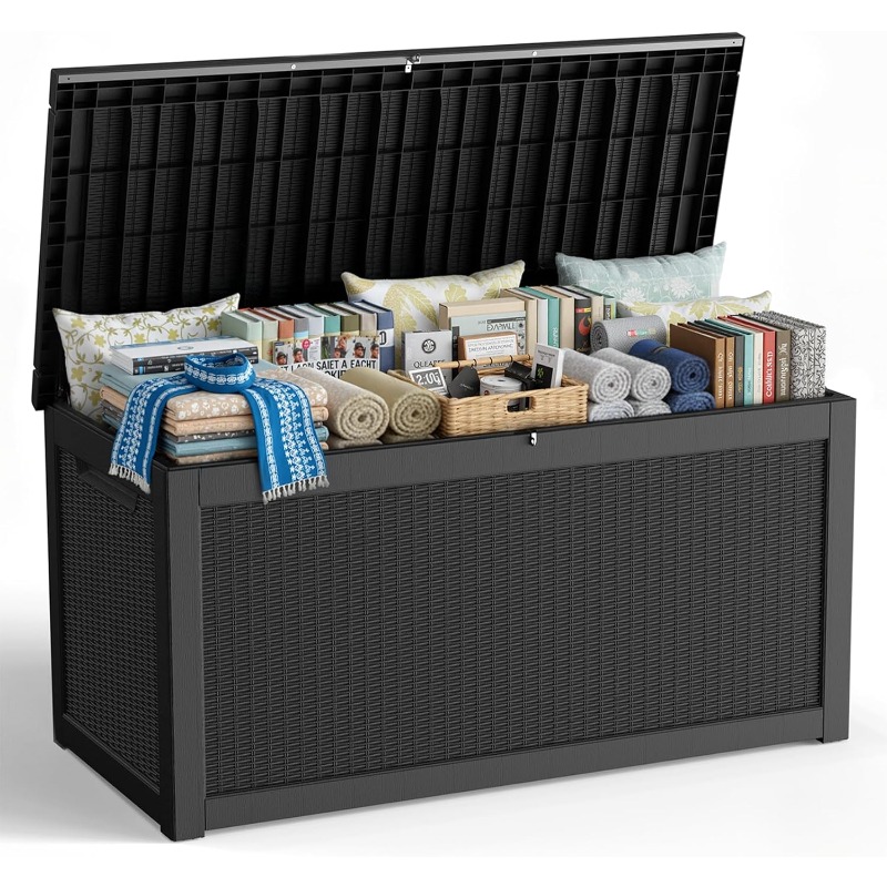 320ガロン屋外収納ボックス、大型防水UV耐性デッキボックス - Outdoor Furniture With Storage For Cushions のレビューと価格