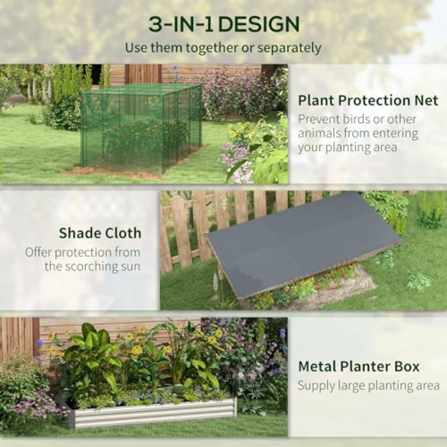 7.3 x 3.4 x 1フィートの亜鉛メッキ仕上げの高床式 - Planter Raised Metal のレビューと価格