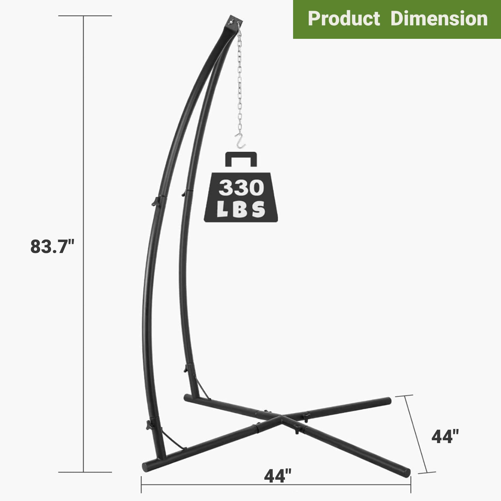 ハンモック用スタンド、吊り下げ式チェア用C型スタンド（バック - Hammock With Stand のレビューと価格
