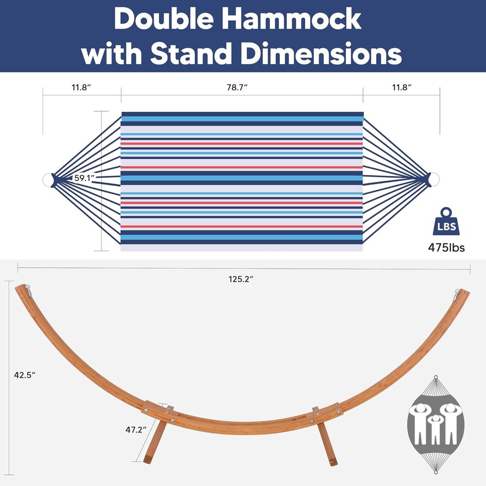スタンド付き屋外用ハンモック、10フィートの木製スタンド付き - Hammock With Stand のレビューと価格