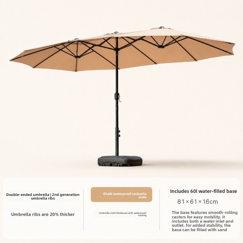 屋外用大型パラソル、センターポール3本、パティオガーデン、商 - Outdoor Furniture With Umbrella のレビューと価格