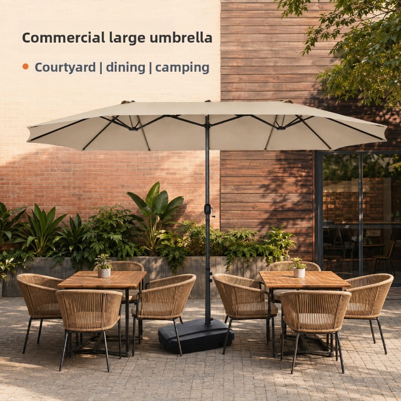 屋外用大型パラソル、センターポール3本、パティオガーデン、商 - Outdoor Furniture With Umbrella のレビューと価格