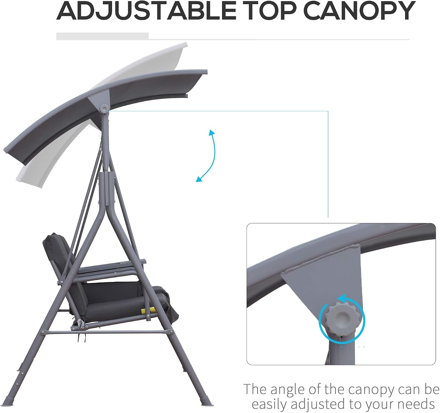 屋外用2人乗りポーチスイング（スタンド付き）、頑丈なパティオ - Outdoor Furniture With Storage For Cushions のレビューと価格