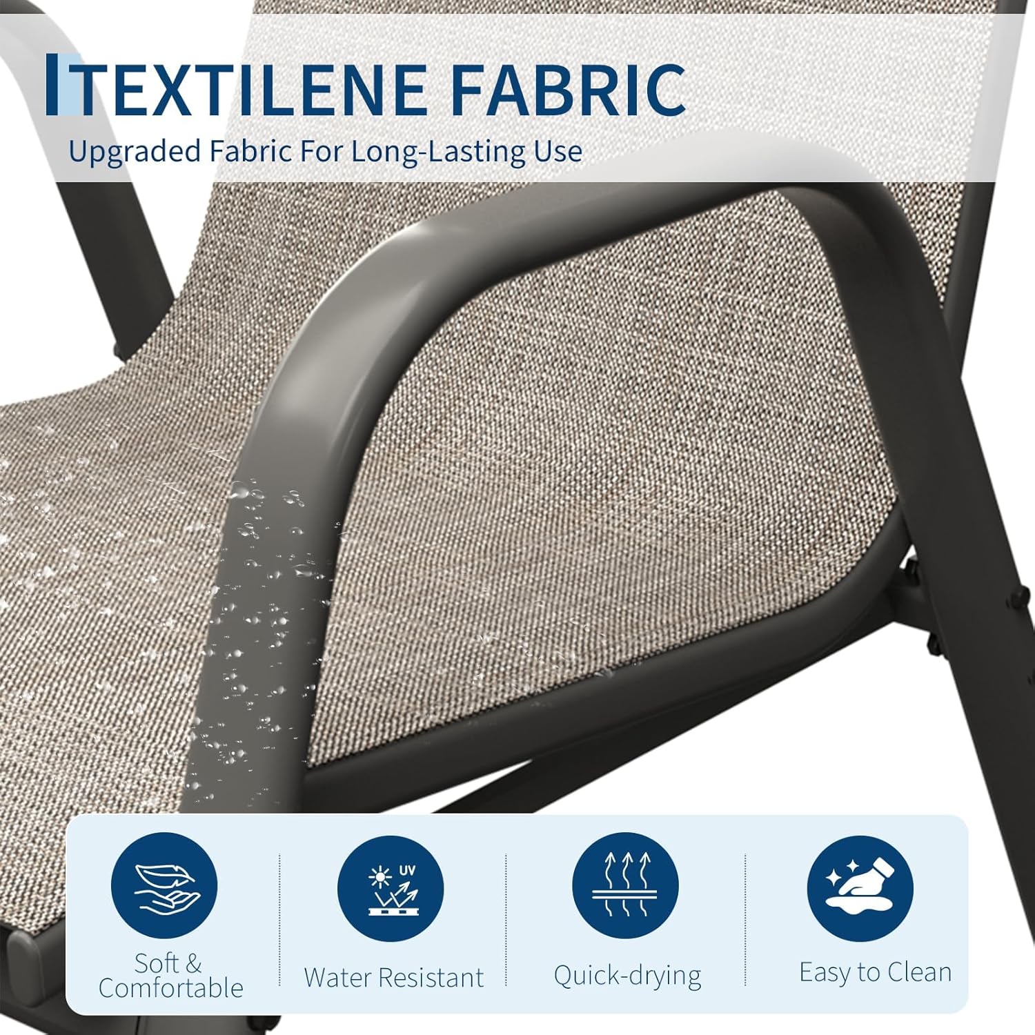 パティオダイニングチェア4脚セット、アームレスト付きスタッカ - Outdoor Furniture Metal Chairs のレビューと価格