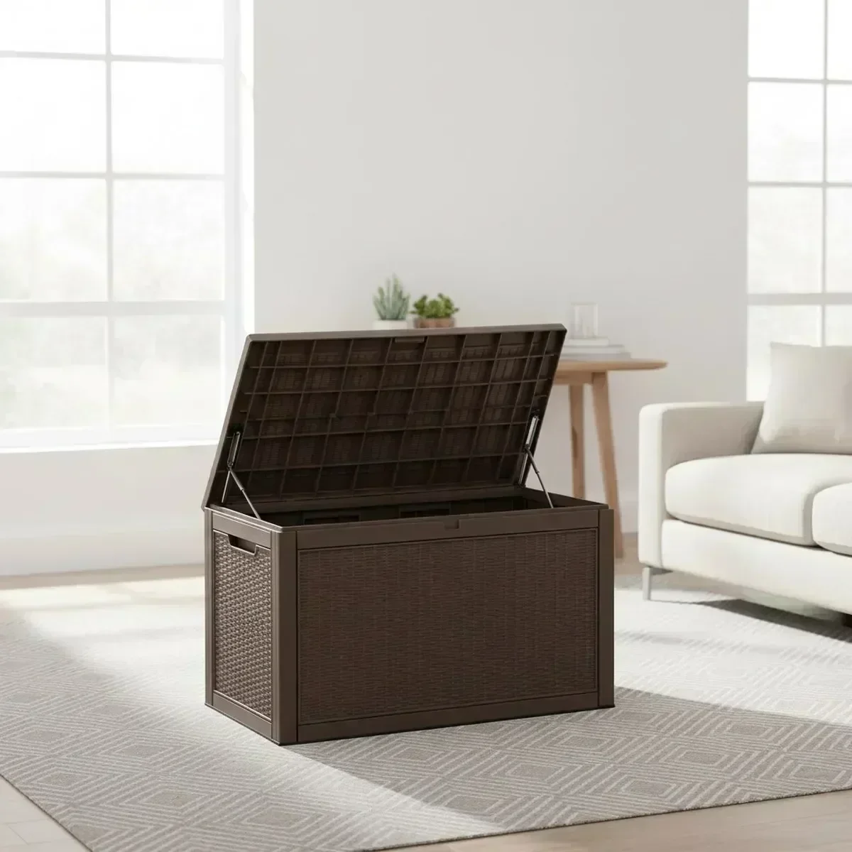 大型屋外収納ベンチ 防水グレー パティオ家具 ガーデンツール - Outdoor Furniture With Storage For Cushions のレビューと価格