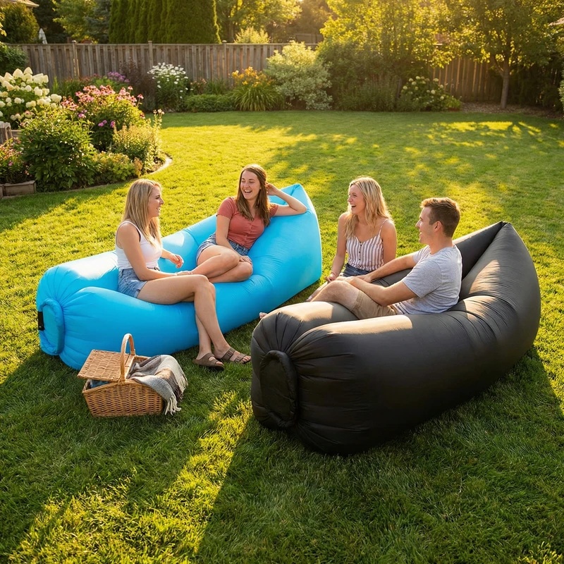 携帯用インフレータブルソファラウンジャー 軽量 防水 エアー - Outdoor Furniture Nearby のレビューと価格