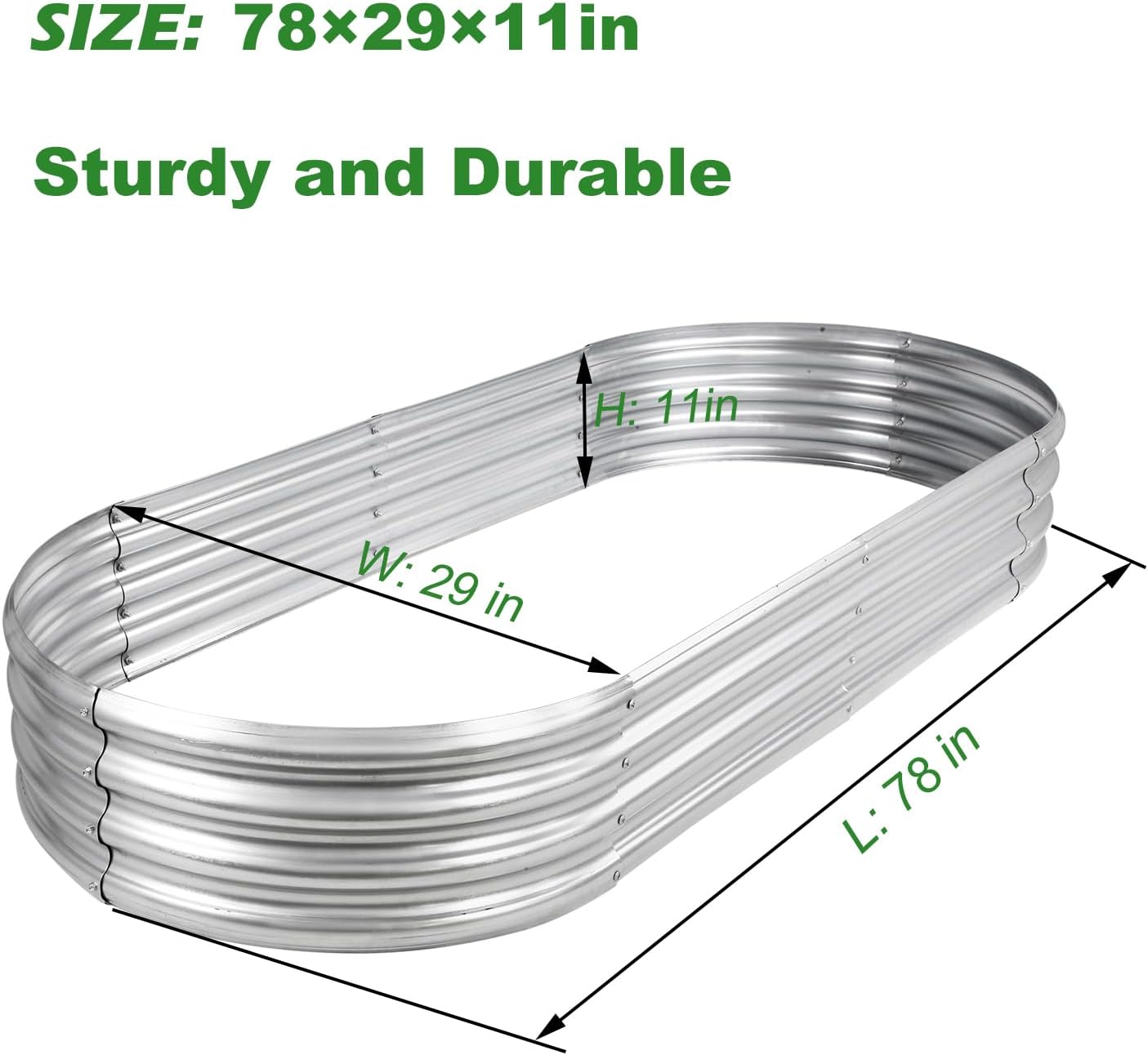 GRS認証取得済み亜鉛メッキプランターボックス屋外用、6.5 - Planter Raised Metal のレビューと価格