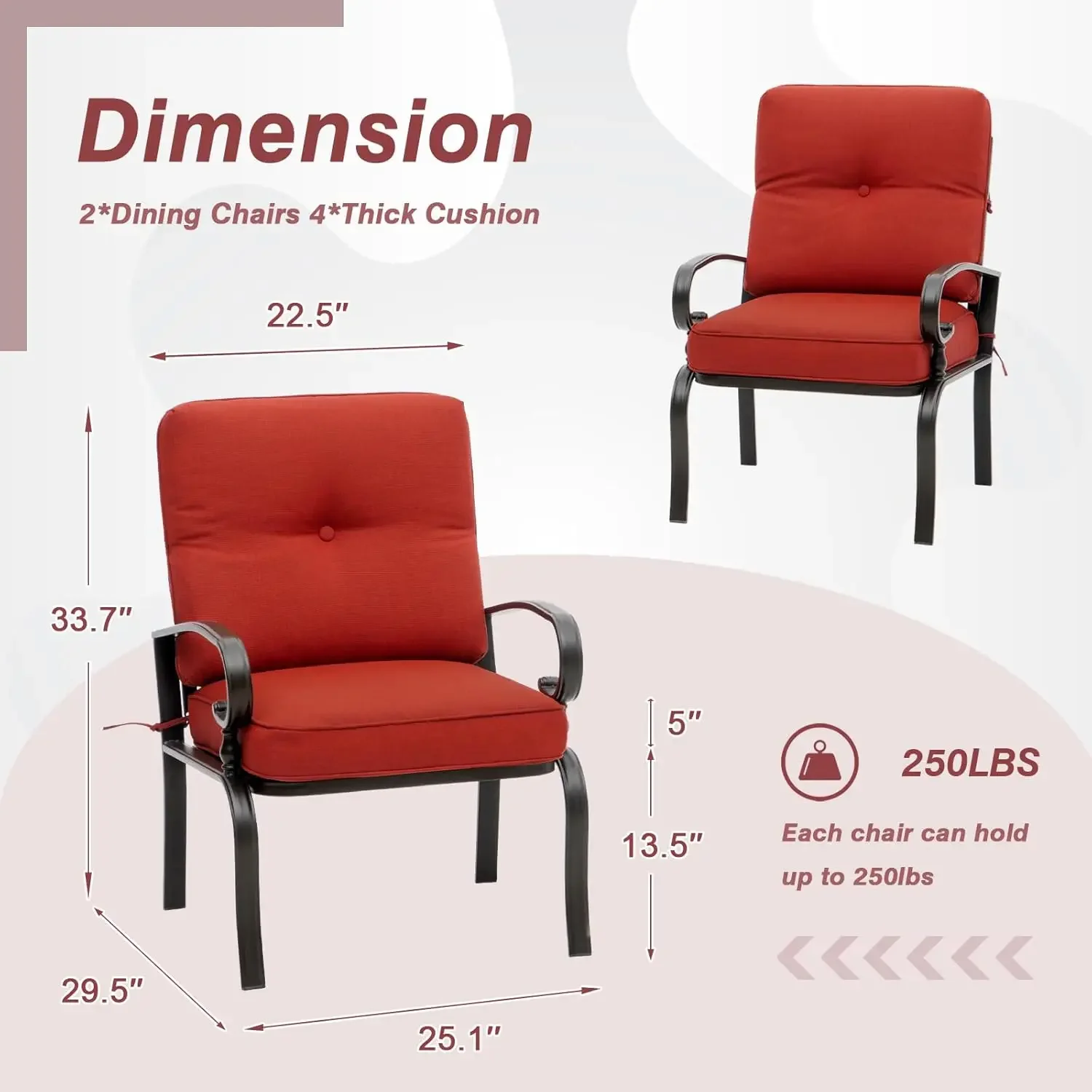 赤い屋外用金属製ビストロチェア ガーデンシーティング ダイニ - Outdoor Furniture Metal Chairs のレビューと価格