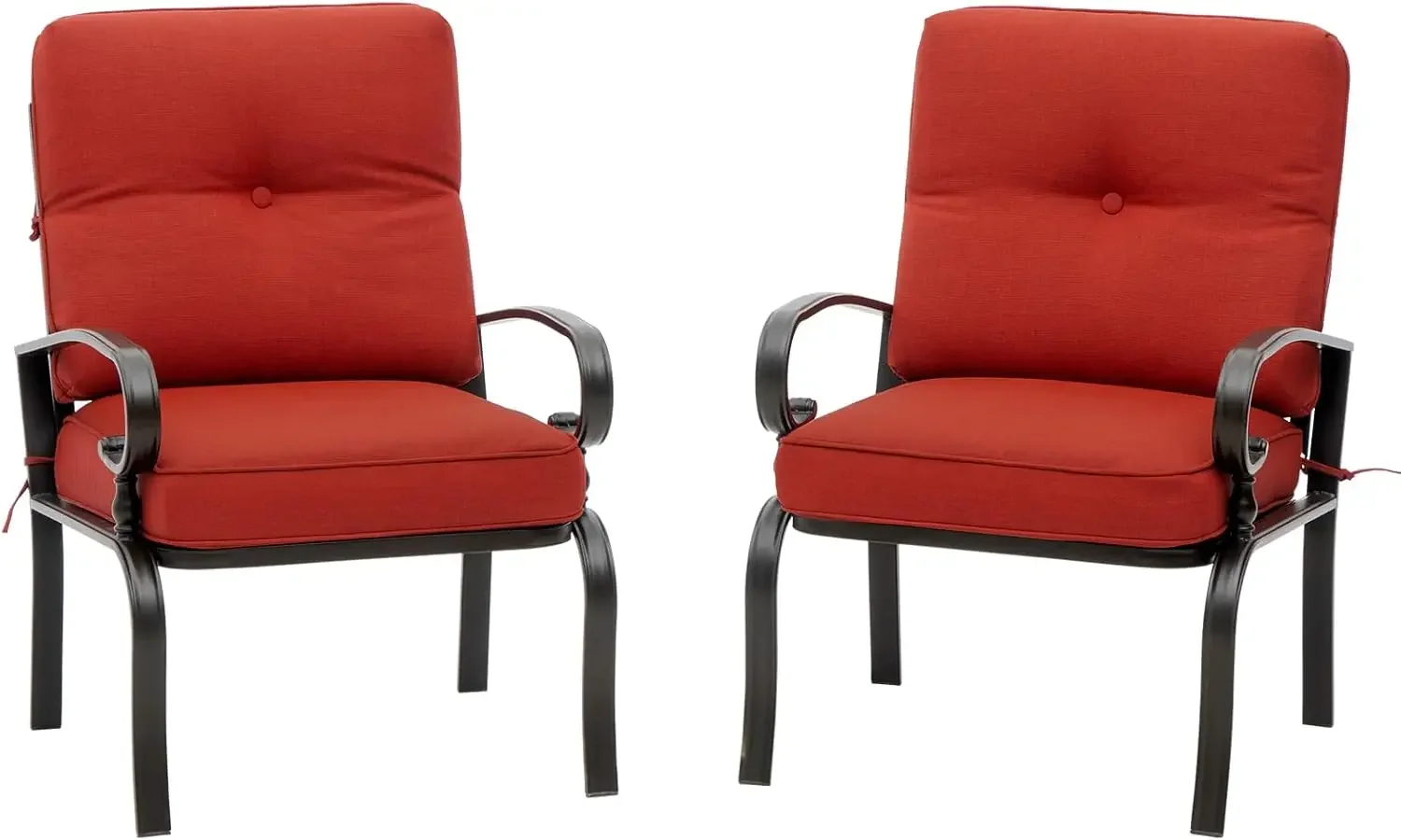 赤い屋外用金属製ビストロチェア ガーデンシーティング ダイニ - Outdoor Furniture Metal Chairs のレビューと価格